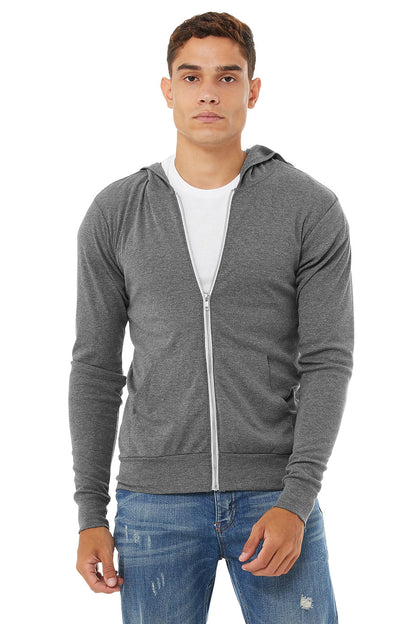 UNISEX TRIBLEND FULL-ZIP LIGHTWEIGHT HOODIE